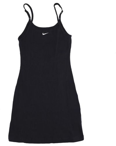 Nike Geripptes kleid - sportbekleidung essentials - Schwarz