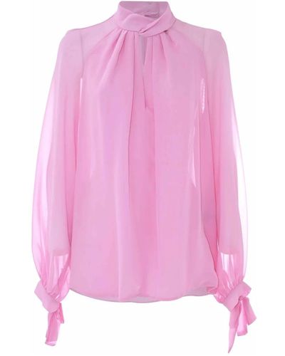 Kocca Elegant blouse with bow detail on the cuffs - Rosa