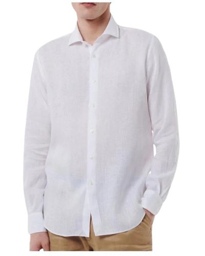 Xacus Leinenhemd tailor fit knopfverschluss - Weiß