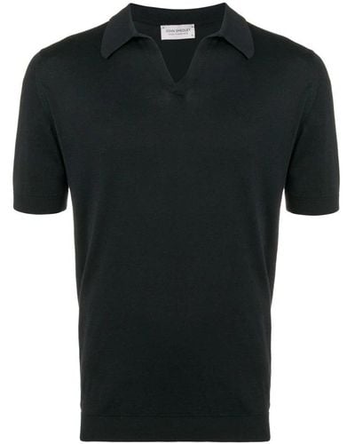 John Smedley Polo Shirts - Black
