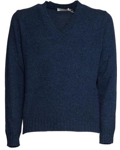 FILIPPO DE LAURENTIIS V-Neck Knitwear - Blue