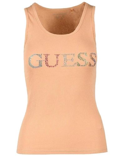 Guess Sleeveless Tops - Brown