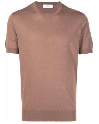 Mauro Ottaviani Braunes baumwoll rundhals t-shirt - Pink