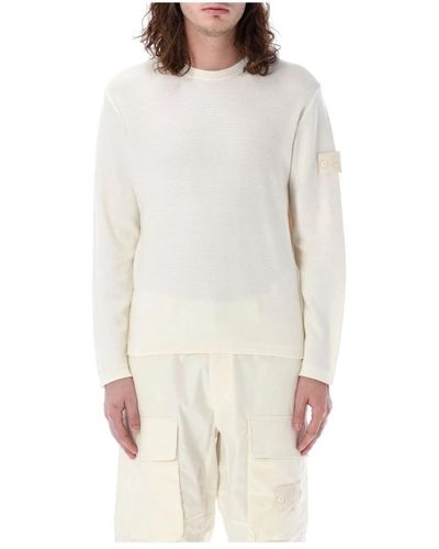 Stone Island Ghost sweater, natürliche strickwaren - Weiß