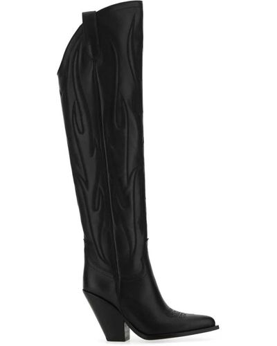 Sonora Boots Botas de hermosillo de cuero - Negro