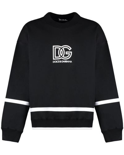 Dolce & Gabbana Baumwoll rundhals sweatshirt - Schwarz