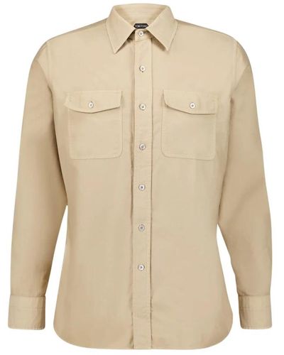 Tom Ford Casual Shirts - Natural