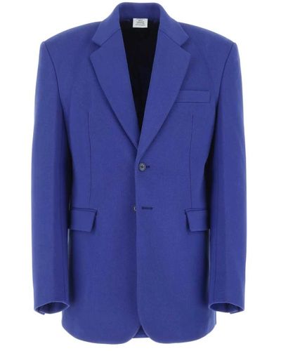 Vetements Giacca blazer oversize di cotone - Blu