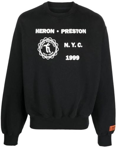 Heron Preston Mittelalterliches heron logo crewneck sweatshirt - Schwarz