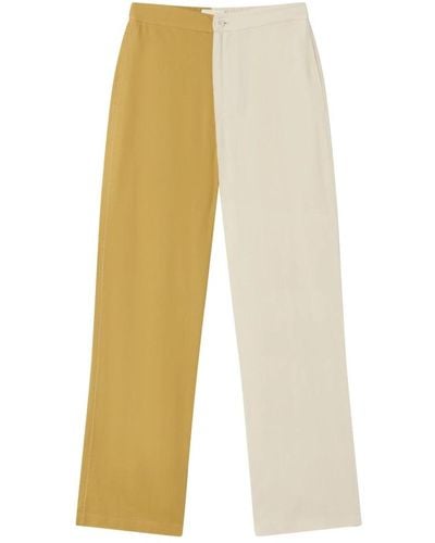 Thinking Mu Gelbe patched cropped hose - Mehrfarbig