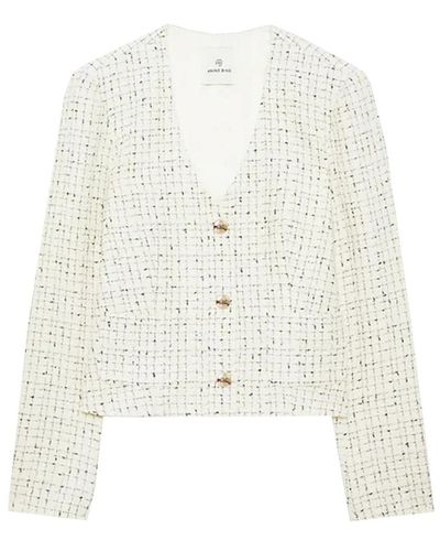 Anine Bing Tweed Jackets - White