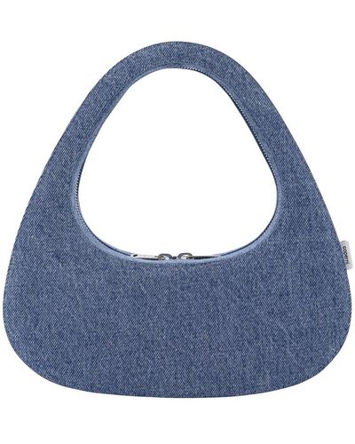 Coperni Blaue denim-handtasche mit reißverschluss