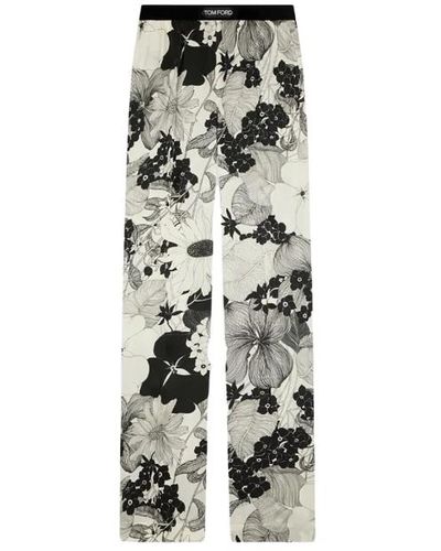 Tom Ford Pantalone pj graphic floral - Neutro