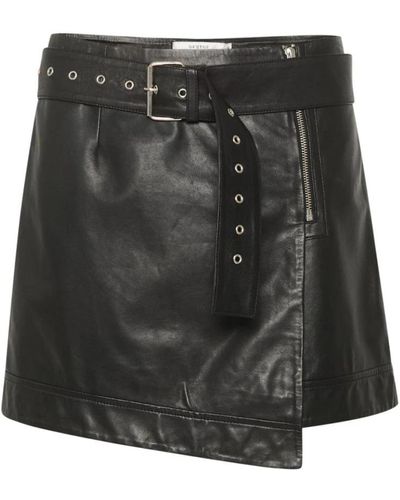 Gestuz Leather Skirts - Black