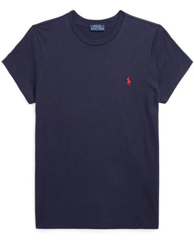 Ralph Lauren Blaues polo-shirt mit pony-logo