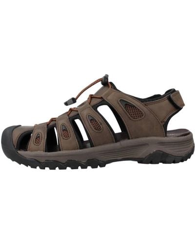 Gioseppo Bequeme klett-sandalen für männer,klett flache sandalen - Braun