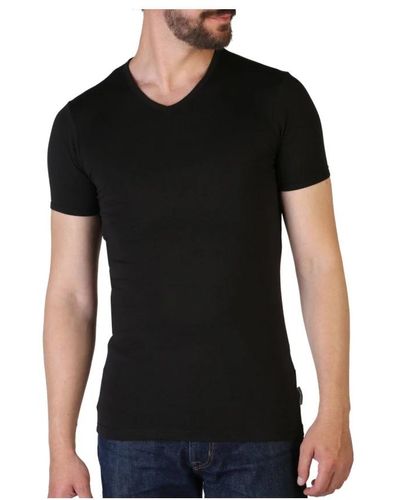 Bikkembergs Schwarze slim fit v-ausschnitt t-shirts