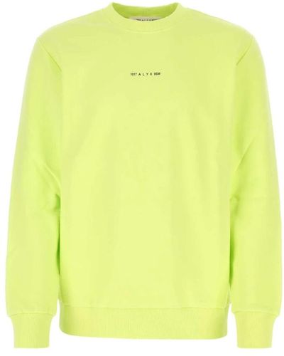 1017 ALYX 9SM Fluo gelbe Baumwolle übergroßes Sweatshirt