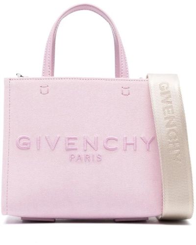 Givenchy Rosa bestickte logo baumwolltasche - Pink
