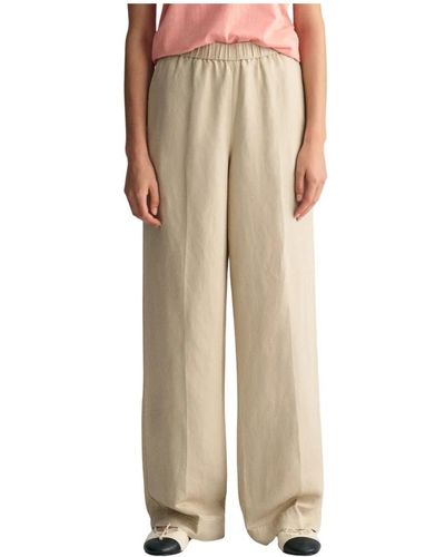 GANT Pantaloni in lino e viscosa comodi - Neutro