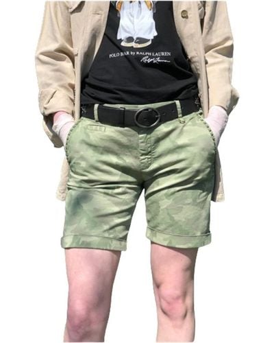 Mason's Camouflage bermuda shorts mit dekorativen nieten - Grün