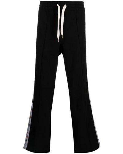 Casablancabrand Sweatpants aus bio-baumwolle mit streifen-detail - Schwarz