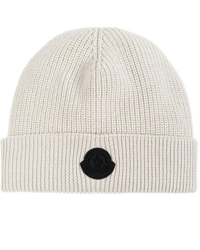 Moncler Cappello di lana con toppa del logo - Neutro