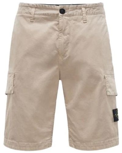 Stone Island Slim fit dove grey cargo shorts - Grau