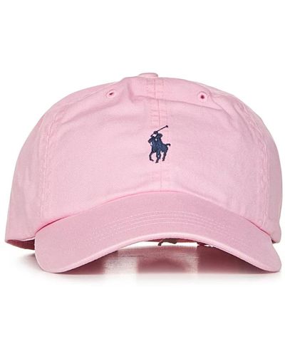 Polo Ralph Lauren Rosa hüte mit blauem pony-logo - Pink