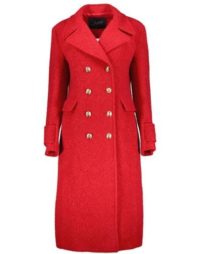 The Seafarer Cappotto di lusso in lana con bottoni artigianali - Rosso