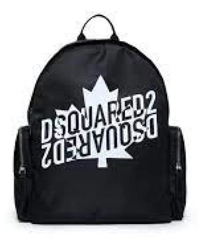 DSquared² Schwarzer nylon rucksack mit multifunktionstaschen