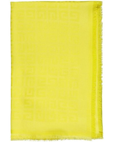 Givenchy Quadratischer 4g print woll- und seidenschal - Gelb
