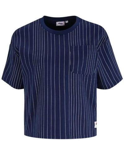 Fila T-shirt in cotone con logo donna casual - Blu