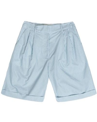 Munthe Pinstripe shorts mit falte und falten - Blau