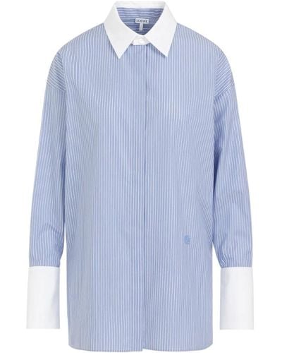 Loewe Deconstructed blue white camicia