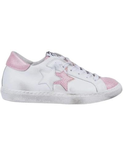 2Star Sneaker low bianca rosa - Bianco