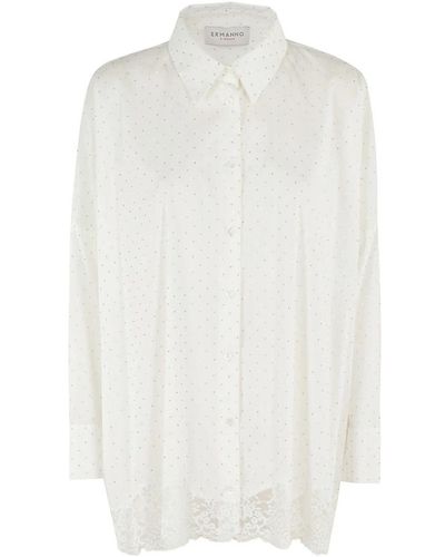 Ermanno Scervino Besticktes hemd - Weiß