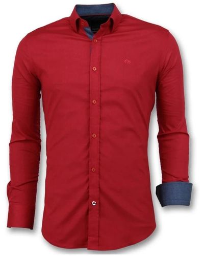 Gentile Bellini Italienische weiße hemden - slim fit hemden business - 3037 - Rot