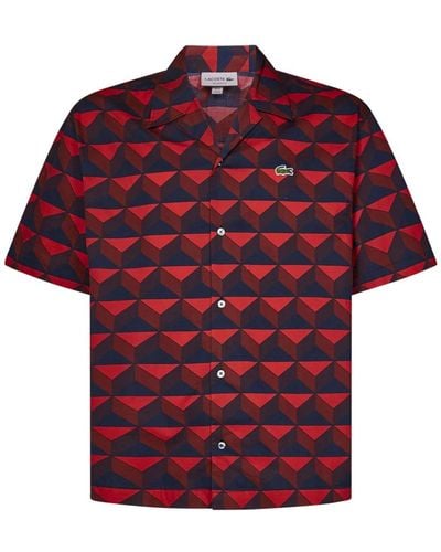 Lacoste Short Sleeve Shirts - Red