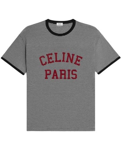 Celine Lockerer t-shirt in off white, schwarz, burgund - Grau