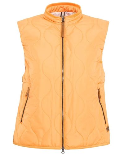 Camel Active Darin weste,kurze steppweste aus recyceltem polyester,stylische outdoor vest - Orange