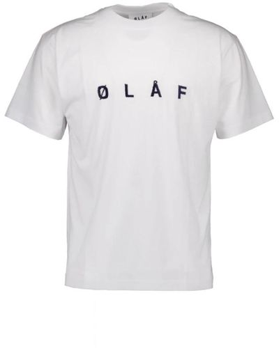 OLAF HUSSEIN Tee t-shirt bianca ricamata - Bianco