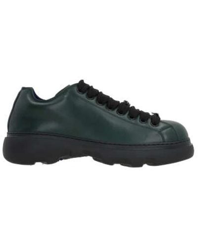 Burberry Sneakers bassa in pelle verde scuro - Nero