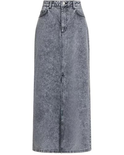Neo Noir Denim Skirts - Grey