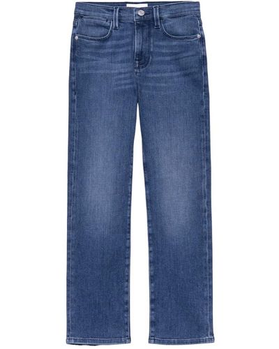 FRAME Hohe straight jeans - Blau