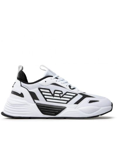 EA7 Ea7 emporio armani sneakers da uomo bianca con inserti neri - 44 - Bianco