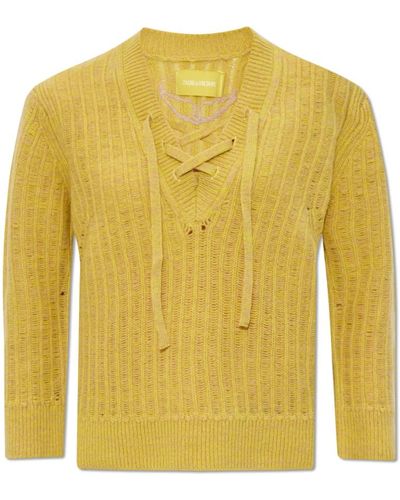 Zadig & Voltaire Knitwear > v-neck knitwear - Jaune