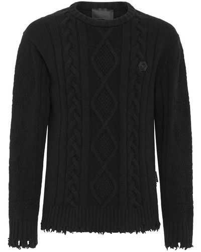 Philipp Plein Knitwear > round-neck knitwear - Noir