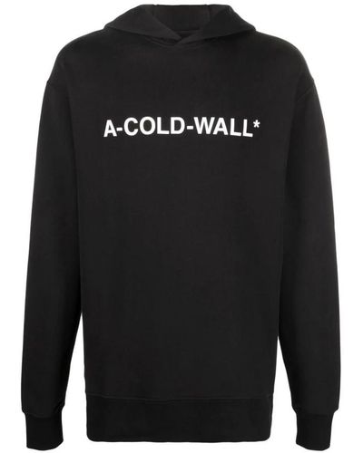 A_COLD_WALL* Una felpa con cappuccio con logo a parete fredda - Nero