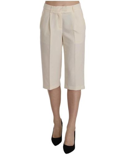 Silvian Heach Cropped Trousers - Natural